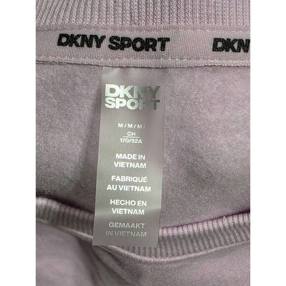 New DKNY Women Crop Sweater Pink With Sport Strip on Long Sleeves Size MEDIUM - Picture 9 of 9